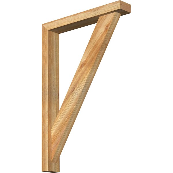 Ekena Millwork Traditional Block Rough Sawn Bracket w/ Offset Brace, Western Red Cedar, 4"W x 24"D x 36"H BKT0402X24X36TRA05RWR - main